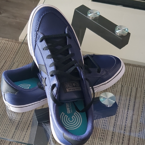 Converse Men's Navy and Black Sneakers - Picture 4 of 6